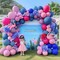 Hot Pink Blue Purple Balloon Arch - Double Stuffed Dusty Slate Blue Lavender Magenta Balloon Garland Royal Pink Latex Balloons Kit for Tropical Summer Hawaii Birthday Baby Shower Party Decoration